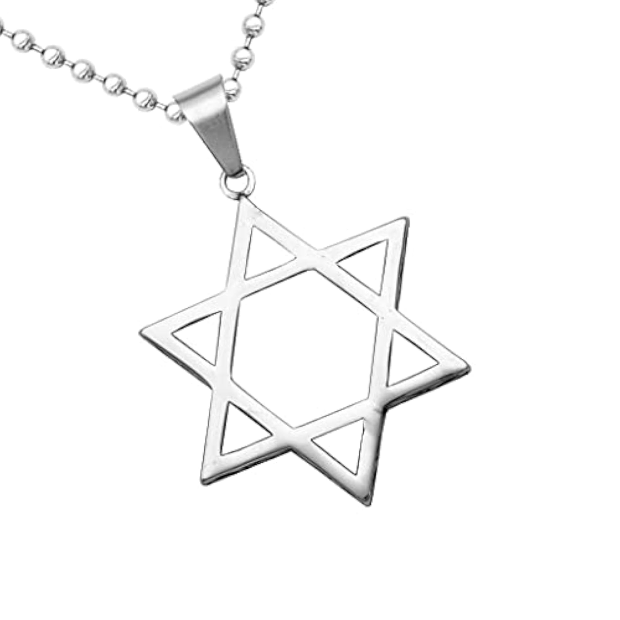 Men's Stainless Steel Star of David Pendant Necklace
