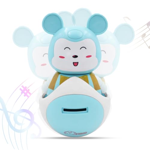 Image of Uonibaby by StarAndDaisy Musical Bunny Piggy Bank Toy for Baby /Kids , Roly Poly Self-Balancing Coin Bank , Baby Money Saving Box with Opener, Fun Piggy Bank Gift for Toddlers - Bunny