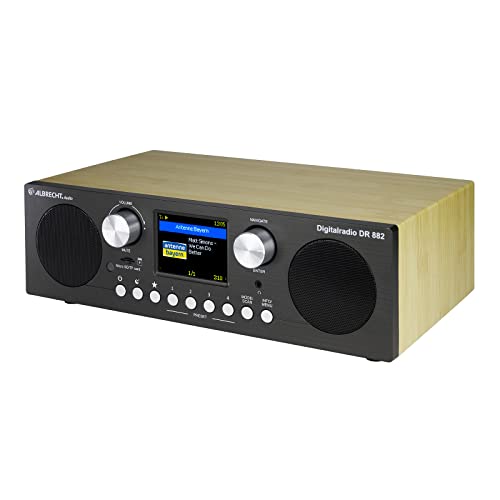 Albrecht DR 882 Digitalradio DAB+/UKW Farbdisplay, 27882, Fernbedienung, Weckfunktion, Stereo Musik und Podcast Streaming, Holzgehäuse in Bambus-Optik – Bild 5