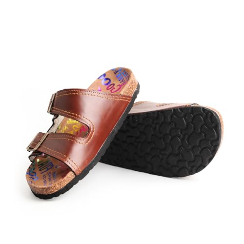 TMA EYES Womens Casual Adjustable Buckle Athleti Slipper Memory Foam Cushion Non-Slip Orthopedic Comfortable Arch Supportive Cork Footbed Sandals4
