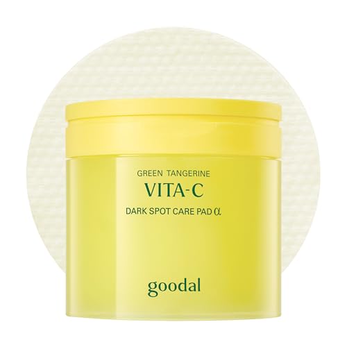 GOODAL Green Tangerine VITA C Toner Pads [Advanced Ver.] - Dark Spot Care Pads for Clear Radiant Skin | Korean Skin Care 70 Pads