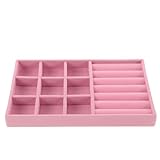 GAROZATION 8 pezzi Organizer Gioielli in Velluto con Scomparti Vassoio Impilabile per Collane Orecchini Bracciali e Anelli Contenitore Elegante per Cassetto con Design Aperto per Accesso