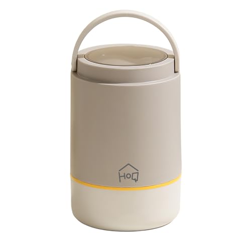 Image of House of Quirk 304 Stainless Steel Lunch Box - 900ml Three-Layer Portable Bento Box with Lid for Office Workers & Students (Oatmeal)