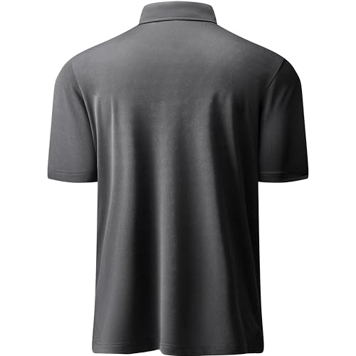 Image of Mens Golf Shirt Short Sleeve Moisture Wicking Dry Fit Performance Solid Pique Collared Golf Polo Shirts for Men