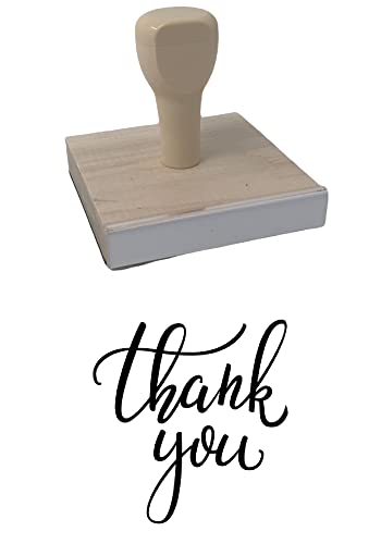 Infusion Thank You Rubber Stamp, 4 X 4'' Wood Stamp