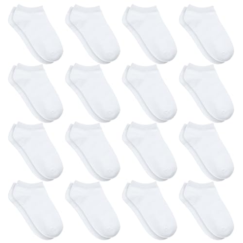 Toddler Socks, 16 Pairs Low Cut No Show Ankle Set for Boys Girls Kids (1-14 Years Old)