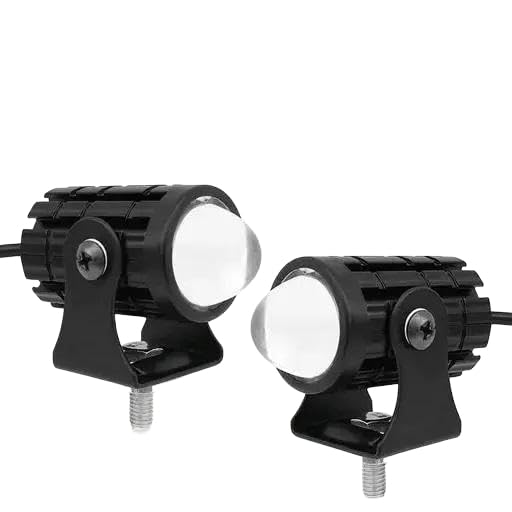 Image of Mini Steel Spotlight, Dual Color 3000K-6000K, 8-80V Vehicle Light with High /Low Beam, Black