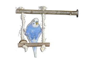 Vogelgaleria Naturholz Vogelschaukel mit Knabberring