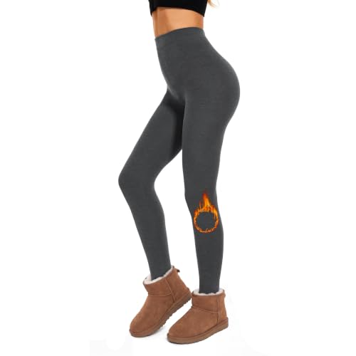Image of Zando Fleece Lined Leggings Women High Waisted Winter Warm Thermal Tights | Windproof Warmth, high waist tummy control, lifts hips, no digging in, non-see-through, smooth seams, soft comfort.