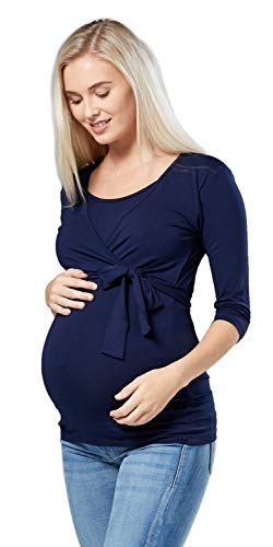 Zeta Ville - Damen Still Shirt Diskretes Stillen Top für Schwangere S-4XL - 458c (Marine, 44, 2XL) Cover