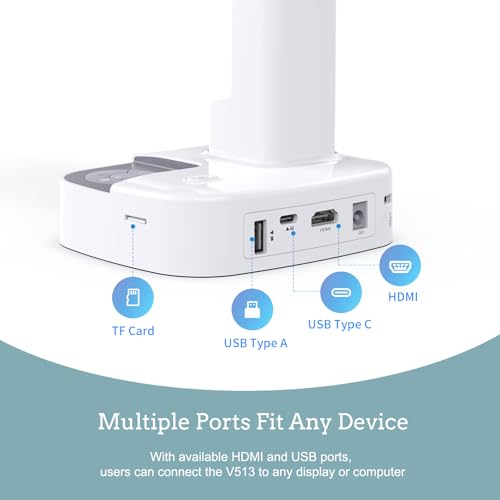 JOYUSING V513 HDMI/USB 13MP Two Mode Document Camera for Teacher, Auto Focus, LED Light for Real-time Projection, Video Recording, Distance Learning, Works with and Without a Compute - Thumbnail 2