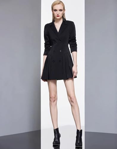 Women's Formal Double Breasted Suit Jacket Dress for Work Office Business Coat4