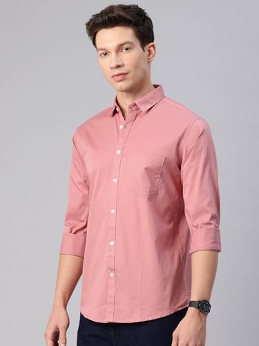 Image of Majestic Man Men's Cotton Slim Fit Solid Casual Shirt