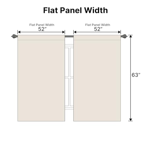Image of H.VERSAILTEX Blackout Curtains Thermal Insulated Window Treatment Panels Room Darkening Blackout Drapes for Living Room Back Tab /Rod Pocket Bedroom Draperies (2 Panels, Natural, 52 x 63 Inch)