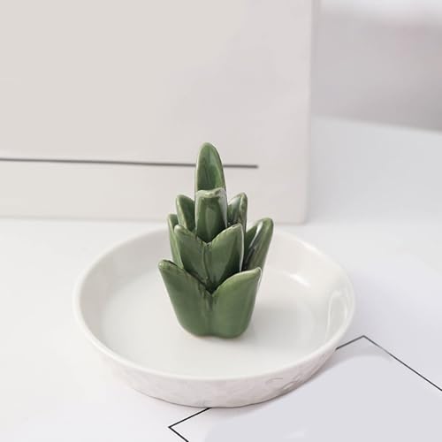 Plateau multi-usage en céramique pour plantes d'aloès et petits accessoires - 4
