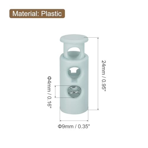 Cordon de serrage en plastique à double trou robuste - Butées à ressort anti-glissement - 2