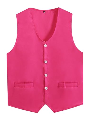 TTAO Kids Boys Girls Solid Color Volunteer Activities Vest School Journalist Waistcoat Uniform Workwear