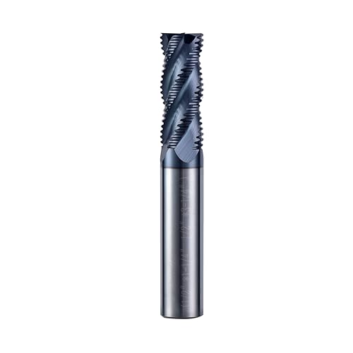 Image of Roughing End Mill JESTUOUS Carbide Square Nose 4 Flute Fine Tooth Bit 1 /2 inch Shank Dia. 1-1 /4 inch Flute Length for Milling Metal Steels,1 Piece