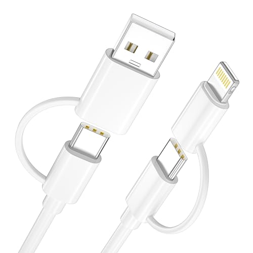 Bimker Multi USB Kabel 2M 4 in 1 Universal Ladekabel SchnellMehrfach Ladekabel 60W PD mit USB C/A auf USB C/A auf Typ C für iPhone 17/16/15 Galaxy S25/S24/S23 Huawei Oneplus Android