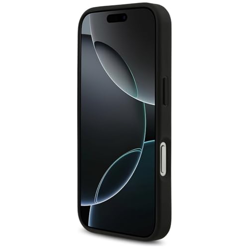 Image of CG MOBILE BMW [Official Licensed] Protective Case Designed for iPhone 17 Pro |Magnetic Compatible|M Collection|Pu Leather Case Carbon & Tricolor Stripe with Metal Logos -Black