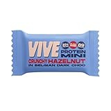 Vive Dark Chocolate Coated Hazelnut Flavour Protein Bites - Vegan - High Fibre Protein Mini Bars - Pack of 21