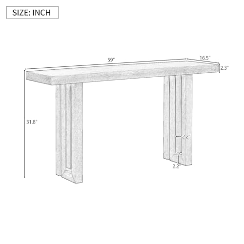 Quarte Exquisite Console Table with Distinctive Side Shapes, Oak Veneer Sofa Side Table for Entryway, Hallway, Living Room, Foyer, Corridor (Black/Oak)