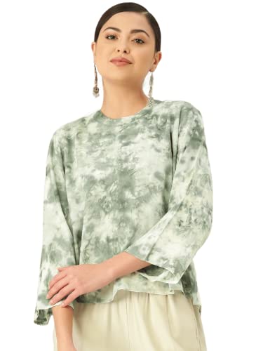 Image of Maaesa Rayon Top (Small, Grey Green)