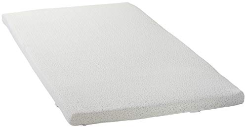 LuxyFluff 2-Inch Gel-Infused Memory Foam Mattress Topper for Cribs and Toddler beds, with Added Ventilated Removable Washable Bamboo Cooling Cover and Corner Straps – 52”x27”x2”