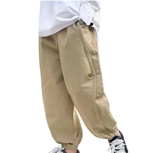 Boys Cargo Pants Casual Elastic Waist Sweatpants Comfy Lounge Fashion Solid Color School Pants for Boys 3-13 Years