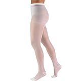 Truform Sheer Compression Pantyhose, 15-20 mmHg, Women's Shaping Tights, 20 Denier, White, Queen...