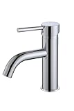 Mitigeur lavabo : mitigeur lavabo Luvola 35 en laiton avec finition chromée, pour un design élégant.
