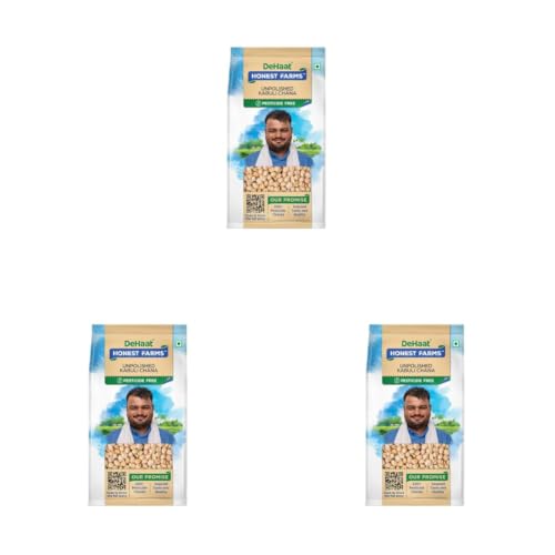 Image of Dehaat Honest Farms Pesticide Free Unpolished Kabuli Chana, 500 Gram (Pack of 3)