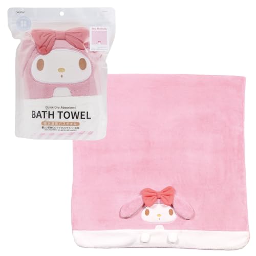 スケーター(Skater) 吸水 速乾 バスタオル マイメロディ サンリオ 縦60×横120cm TODR1-Aの商品画像（Amazon）