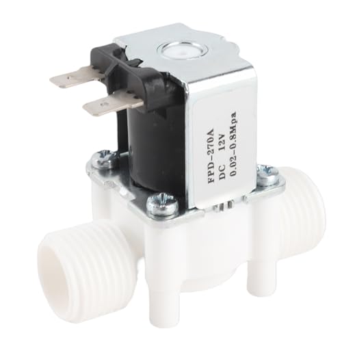 1/2 Inch Plastic Electric Water Solenoid Valve DC 12V N/C for Water Dispensers, Air Systems, and Oil Applications - Intake Flow Control Valve