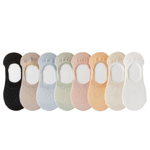 JSEIAJB Girls Boat Socks Shallow Mesh Sweat Absorbing Socks Silicone Non Slip Invisible Short Socks