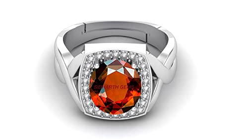 Bague gommée grenat hessonite réglable pour éviter les erreurs de taille
