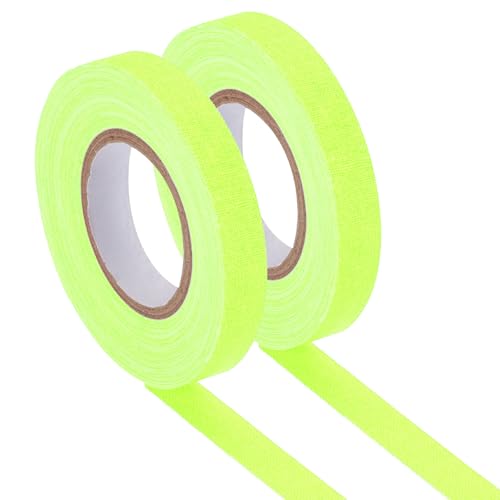 Image of PATIKIL Neon Gaffer Cloth Tape, 0.4 Inch x 65.6 Feet Colored Cotton Glow Tape Markers Fluorescent Blacklight Glow in The Dark Reflect Tape Stickers for Party Decorations, Yellow