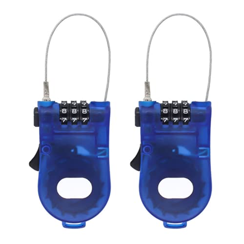 Ktdzone Portable 3-Digit Combination Cable Lock - Retractable Steel Wire Code Padlock for Travel Outdoor 2Pcs/Set