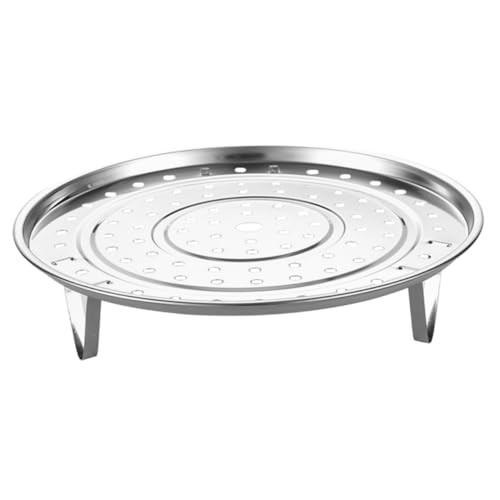JECOMPRIS Rejilla Vaporera Redonda Inoxidable Pies Extraíbles Soporte Multifuncional para Cocción de Espacio y Limpieza Compatible con Ollas y Vaporeras