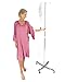 KickIt Hospital Gowns for Women with Snaps Sleeves for IVs, Chemo Robe for Port Access, Mastectomy Shirt with Drain Pockets (Dusty Rose, Medium)