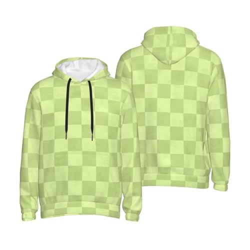 Hoodies For Men - Lime Checker Print Long Sleeve Casual Men'S Hoodies & Sweatshirts Pullover With Pocket4