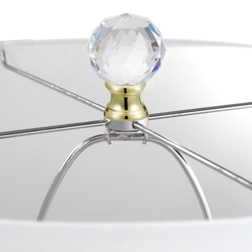 Image of jojofuny Gold Lamp Finial Screw on Decorative Lamp Topper Accessories for Table Floor Desk Lamps 1.57X1.02X1.02 Inch Artificial Crystal Sphere Lighting Set of 2