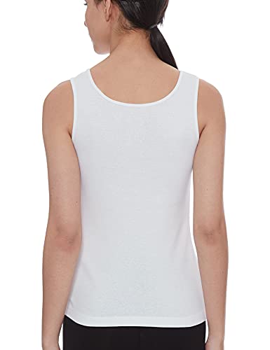 Enamor E025 Essentials Stay New Slim Fit Soft, Naturally Breathable Cotton Fabric Tank Top For Women-(E025_White_M) - Image 2 thumbnail