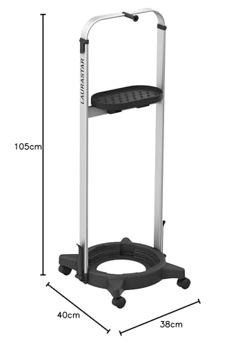 Laurastar Steam Cart, 40cm x 10,5cm x 105cm, Clever Accessory for Steaming, Optimal Stability, Height Adjustable, Integrated Wheels, Foldable, Suitable for Laurastar Lift / Lift Plus / Lift Xtra