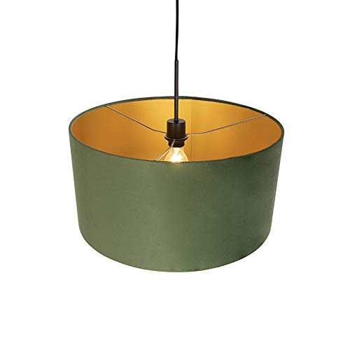 Qazqa country-rustic Pendelleuchte, Pendellampe - Combi - Grün, 50cm, Ideal als Küche lampe, Schlafzimmerlampe und Wohnzimmerlampe