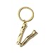 ARFUKA Keychain Alphabet Keyring Stainless Steel Letter V Keychain Key Ring Birthday Christmas Gift Key Chain for Men and Women Gold