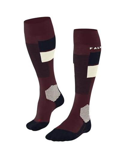 FALKE Damen Skisocken SK4 Advanced W Kh Wolle Funktionsmaterial warm dünn 1 Paar, Rot Merlot 8117 Trend, 37-38 – Ansicht 1