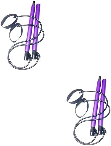 BESPORTBLE 2pcs Portable Bar Workout Bars Yoga Bar Yoga Fitness Bar Pilates Equipment Pilates Flexbands Fitness Rod Yoga Pilates bar Puller Elastic Stick Adjustable Men and Women Training