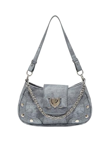 SweatyRocks Women's Y2K Heart Shoulder Bags Top Handle Handbags Clutch Purses