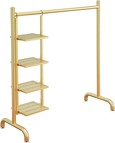 Perchero resistente con 4 niveles de almacenamiento para el hogar y la tienda de ropa, soporte de metal para ropa